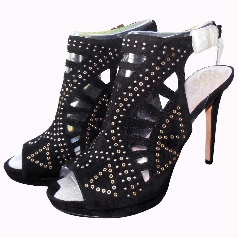 Vince Camuto NIB  Size 10 "Cassi" Studded Suede Slingback High Heels